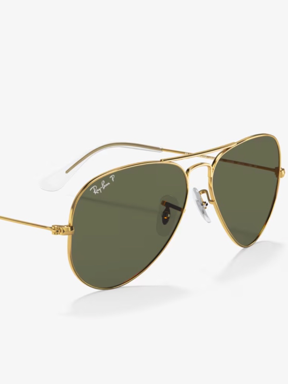 Ray-Ban Aviator Large Metal polarized sunglasses (RB3025). Gold/green